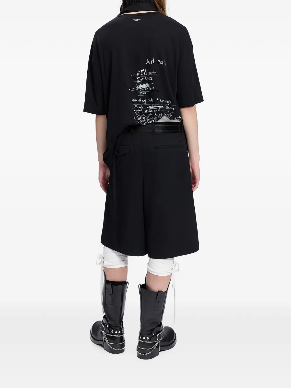 Ann Demeulemeester Katoenen T-shirt met tekst Zwart