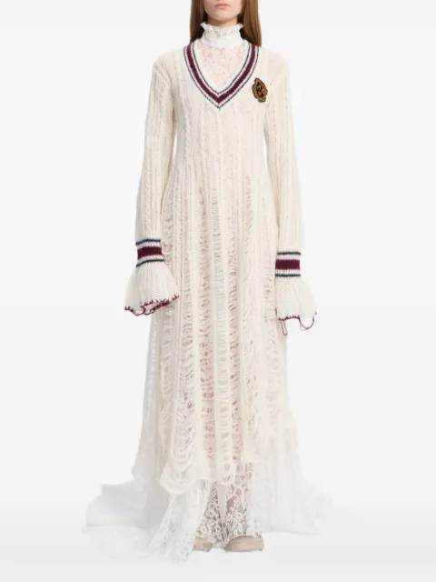 Ann Demeulemeester distressed V-neck maxi dress