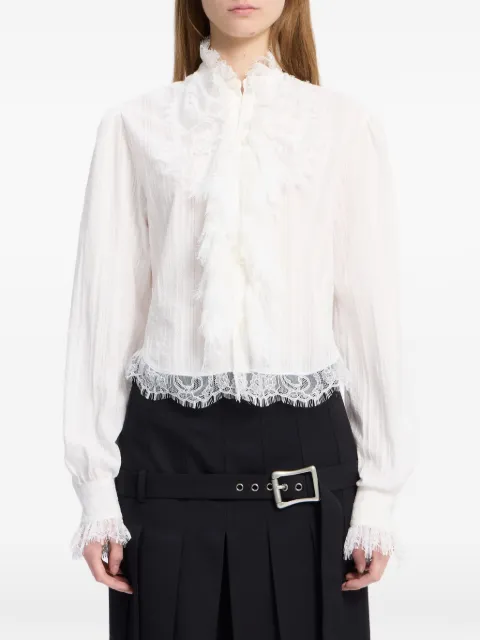 Ann Demeulemeester lace-trim ruffled blouse