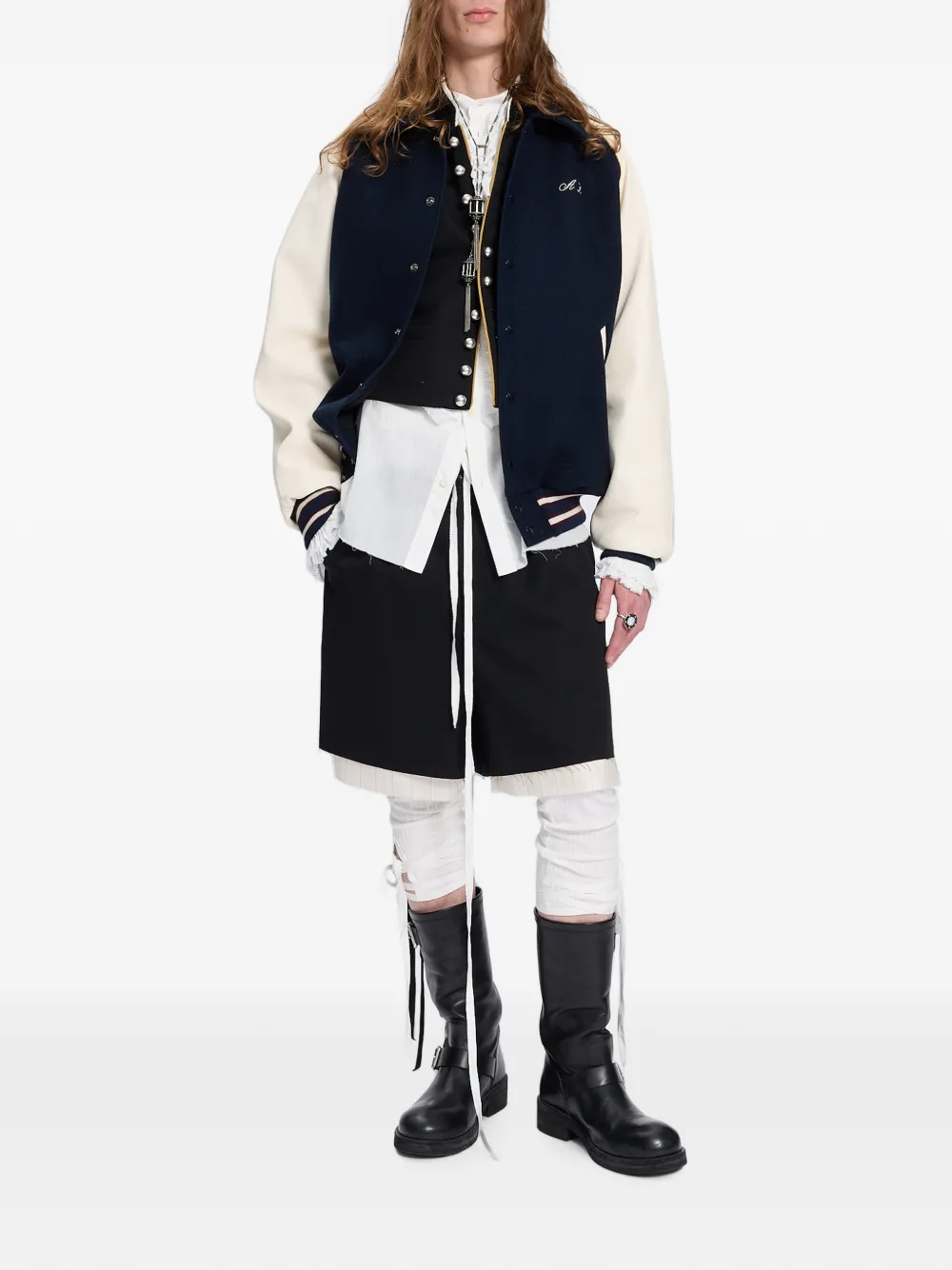 Ann Demeulemeester Gestreept gilet met knopen Zwart