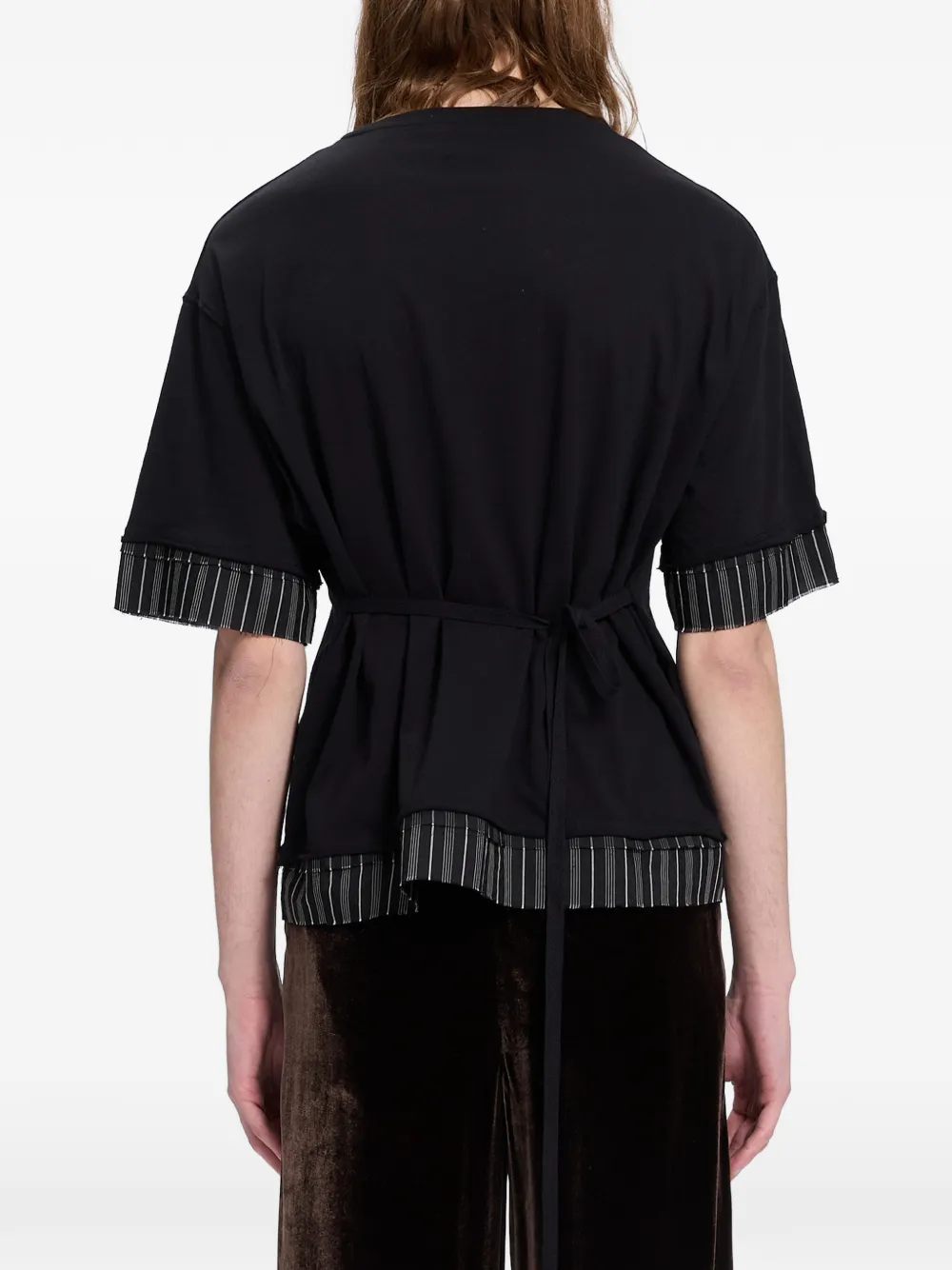 Ann Demeulemeester Gelaagd T-shirt met logo-detail Zwart