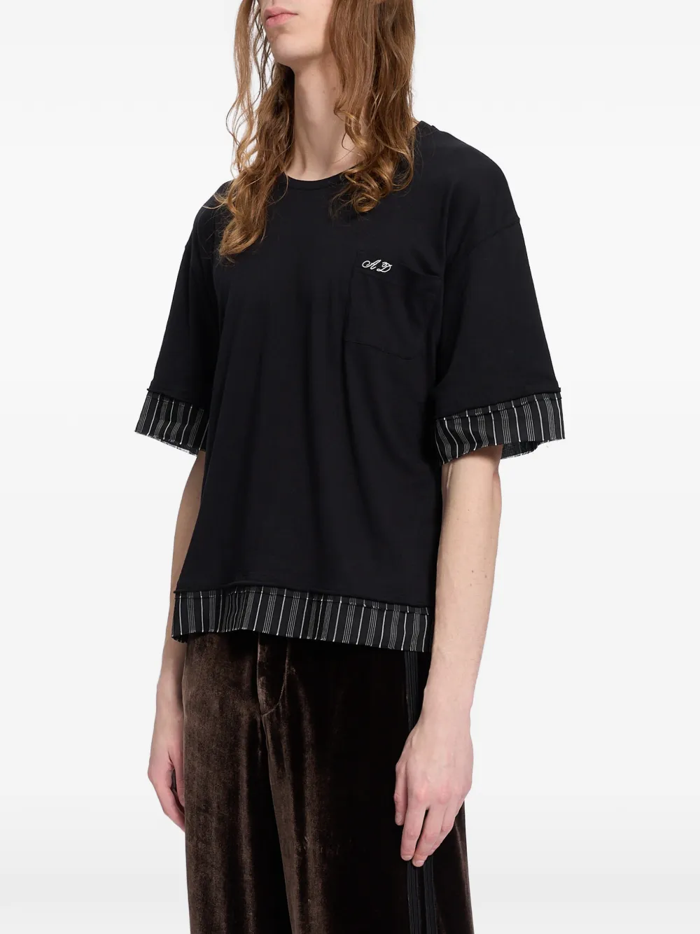 Ann Demeulemeester Gelaagd T-shirt met logo-detail Zwart