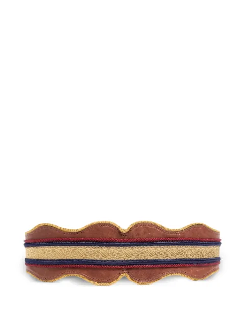 Ann Demeulemeester Regimental jacquard scalloped-edge belt