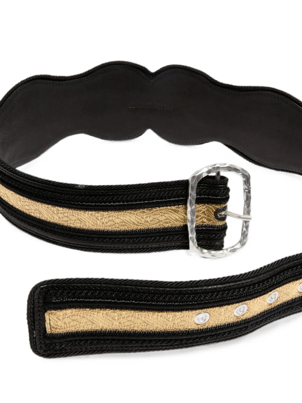 Ann Demeulemeester Riem met gewelfde afwerking en jacquard Zwart