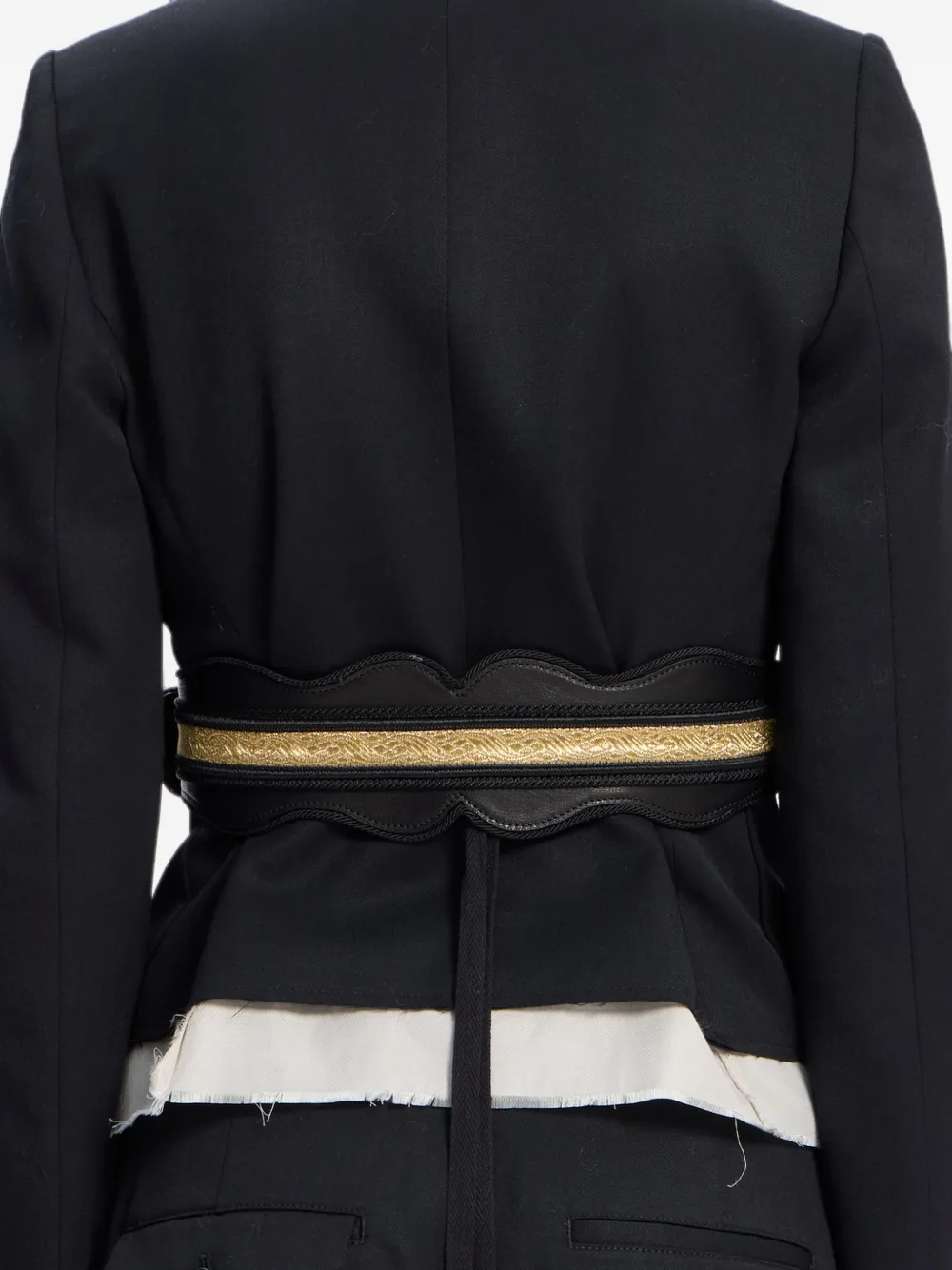 Ann Demeulemeester Riem met gewelfde afwerking en jacquard Zwart