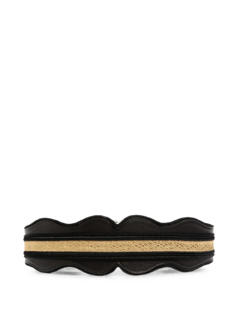Ann Demeulemeester Riem met gewelfde afwerking en jacquard Zwart
