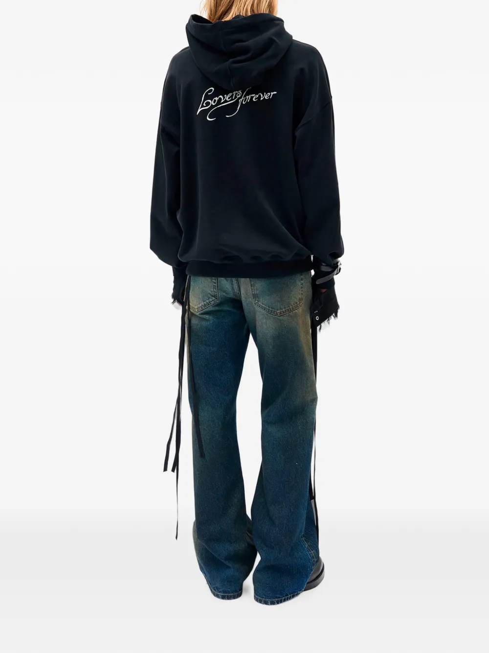 Ann Demeulemeester Bardi hoodie met print Zwart