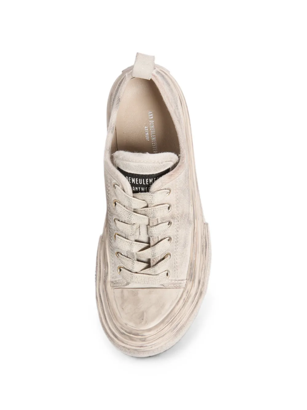 Ann Demeulemeester Sneakers met gerafelde afwerking Wit
