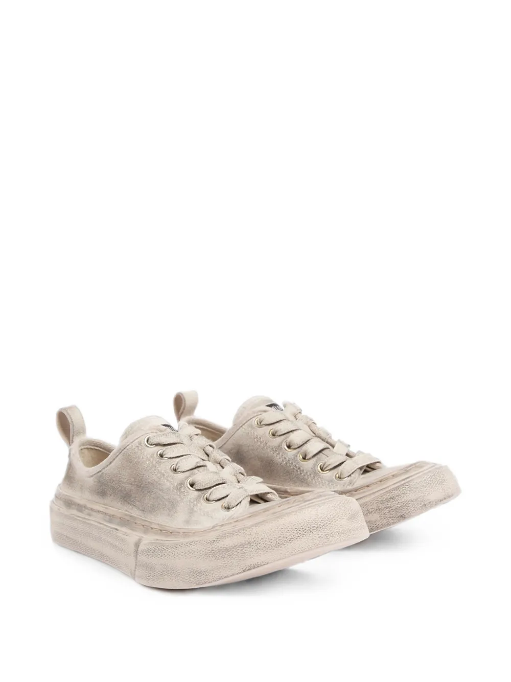 Ann Demeulemeester Sneakers met gerafelde afwerking Wit
