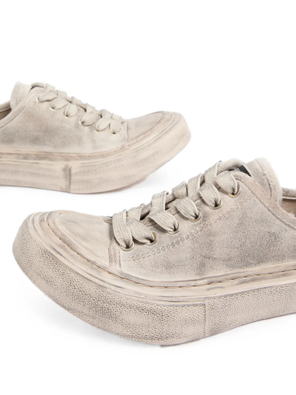 Ann Demeulemeester Sneakers met gerafelde afwerking Wit