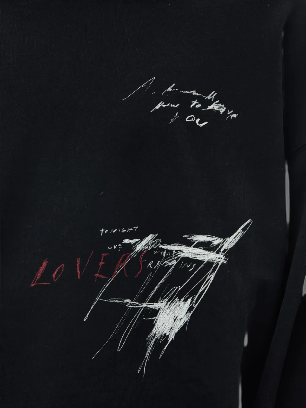 Ann Demeulemeester Hoodie met print Zwart