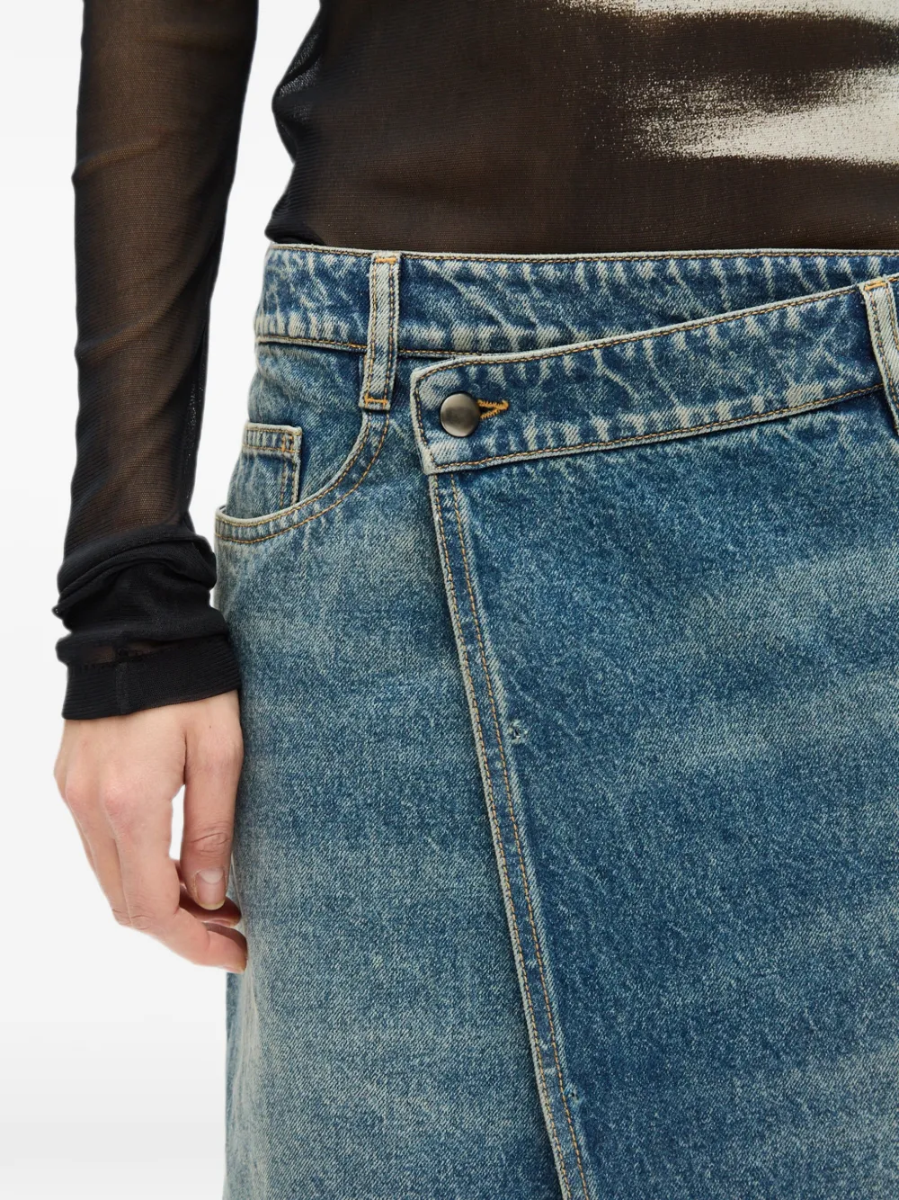 Ann Demeulemeester Pauline Midi Skirt in Blue, view 5