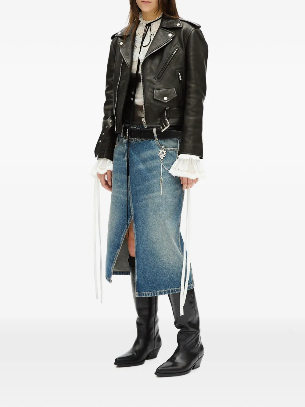 Ann Demeulemeester Pauline Midi Skirt in Blue, view 2