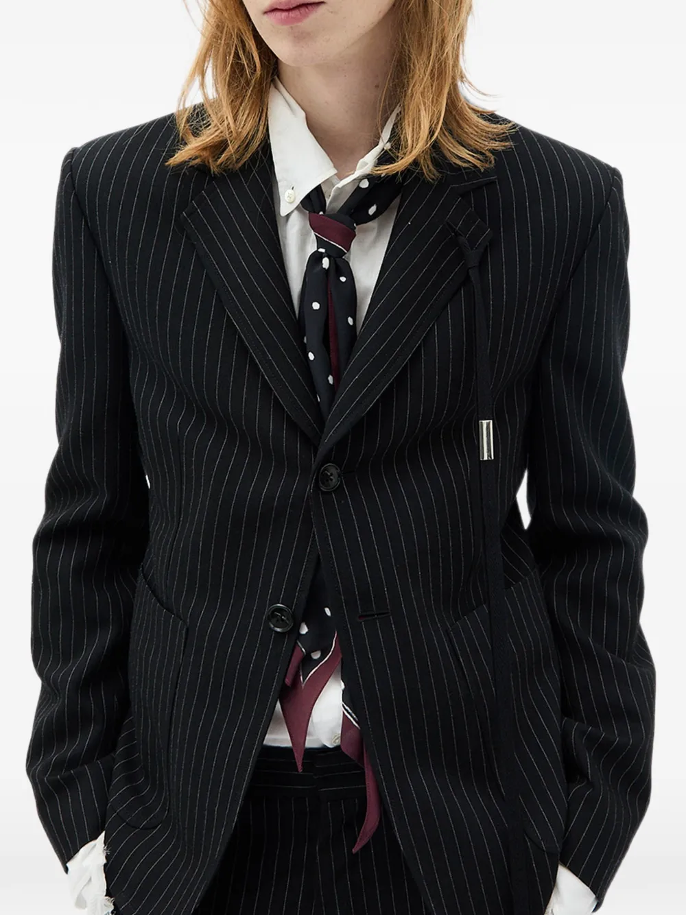 Ann Demeulemeester Rami blazer met krijtstreep Zwart