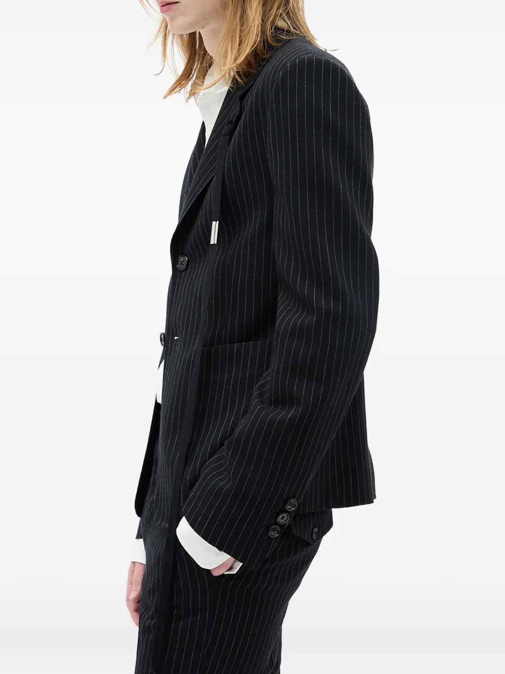 Ann Demeulemeester Rami blazer met krijtstreep Zwart