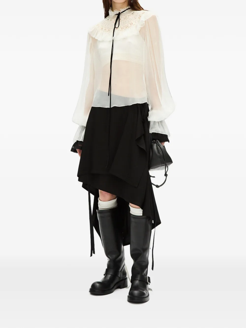 Ann Demeulemeester Asymmetrische rok Zwart