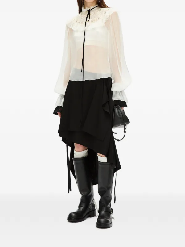 Ann Demeulemeester Layered Asymmetric Skirt | Black | FARFETCH
