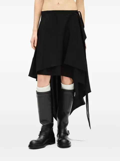 Ann Demeulemeester falda asimétrica con motivo capas