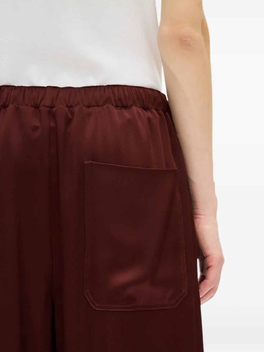 Ann Demeulemeester Nevi satijnen broek met trekkoord Rood
