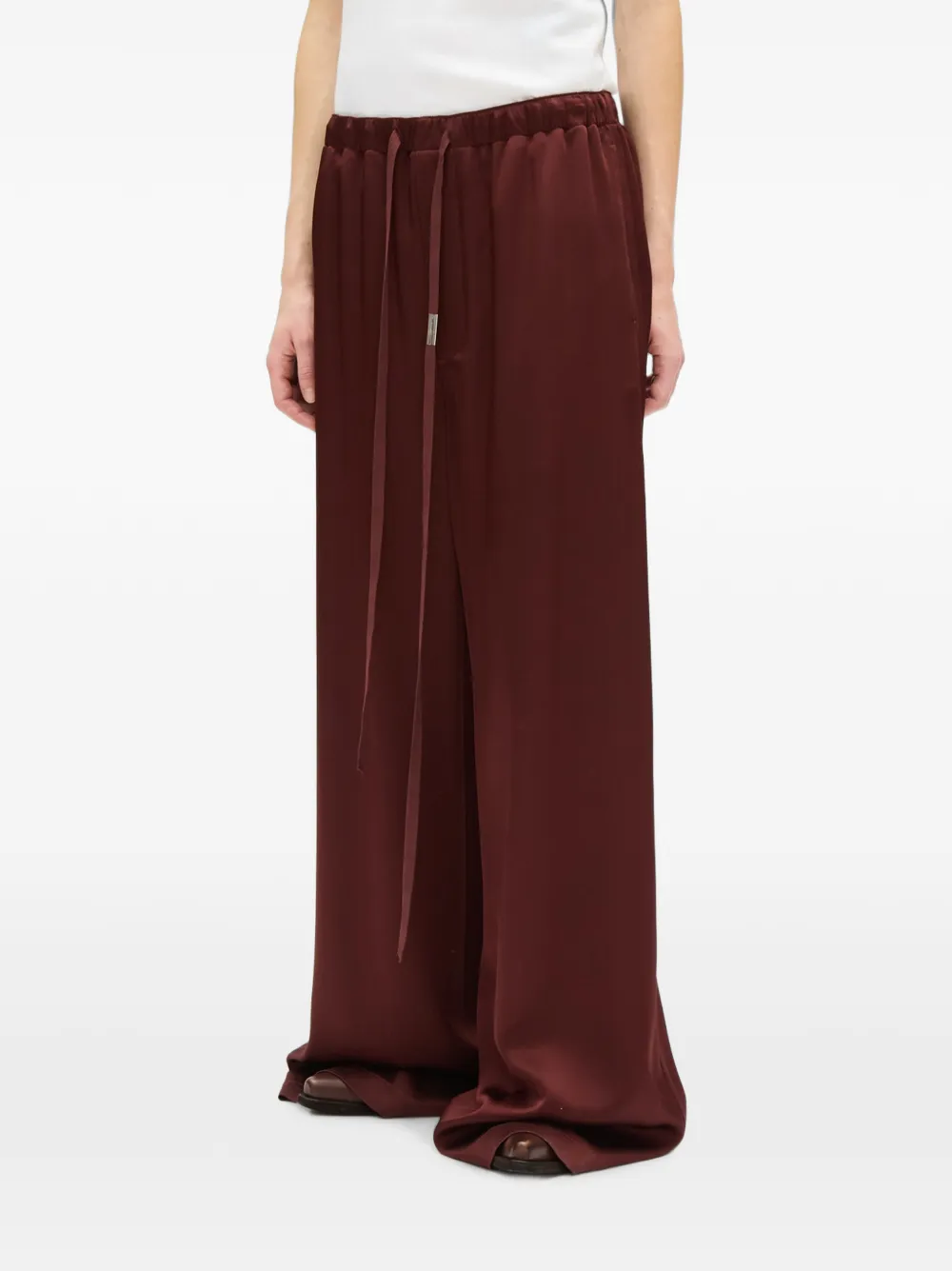 Ann Demeulemeester Nevi satijnen broek met trekkoord Rood