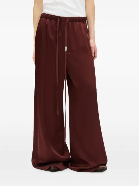 Ann Demeulemeester pantalones Nevi satinados con cordones en la pretina