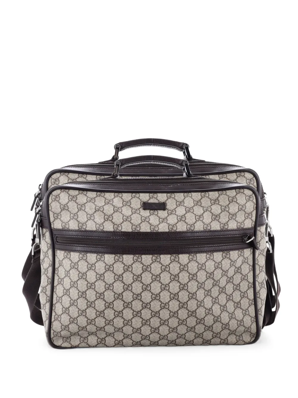 Gucci Pre-Owned Borsa a tracolla GG grande in tela cerata con zip - Marrone