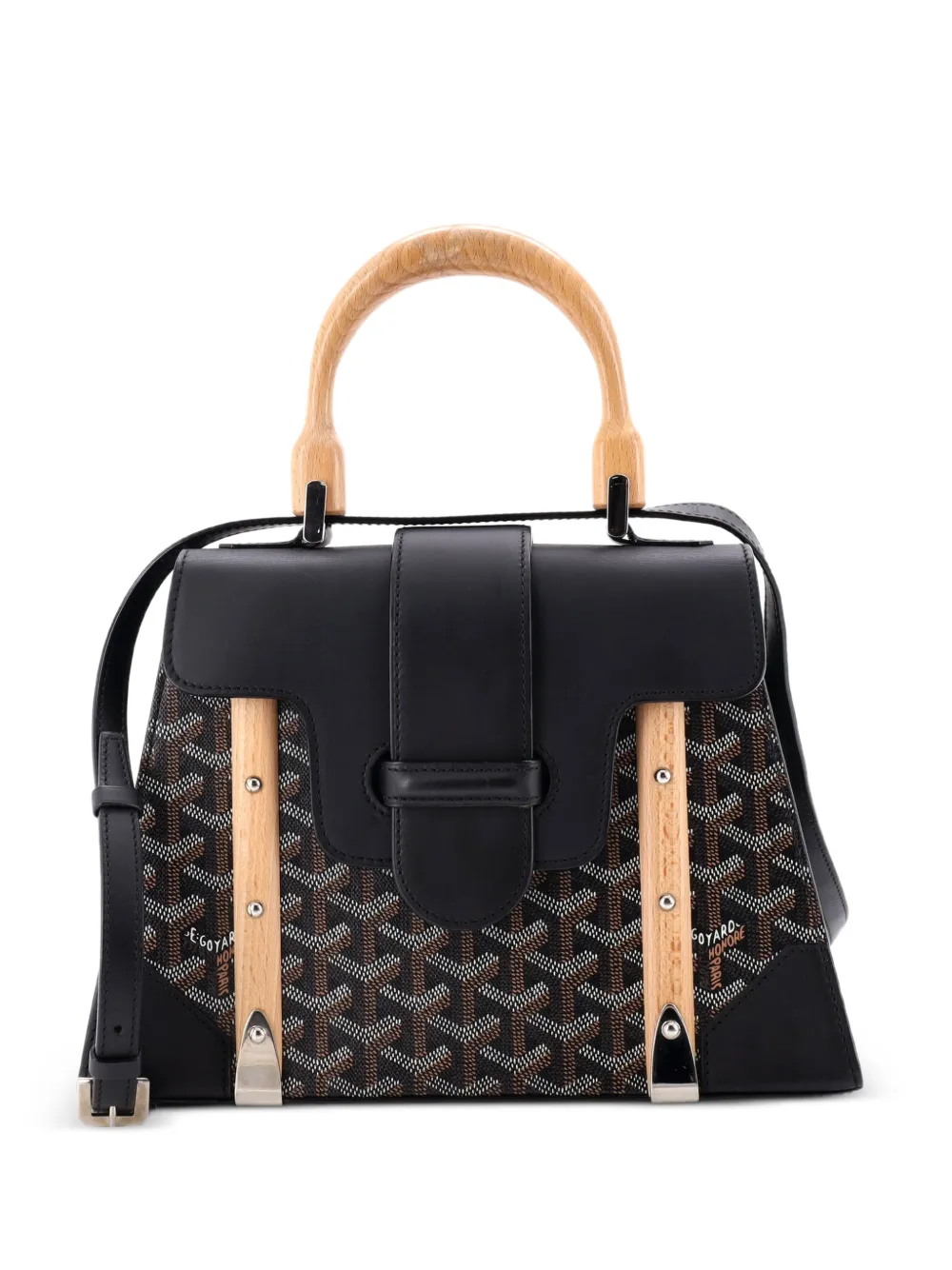 Goyard Pre-Owned Borsa a mano Saigon PM in tela cerata e pelle con manico - Nero
