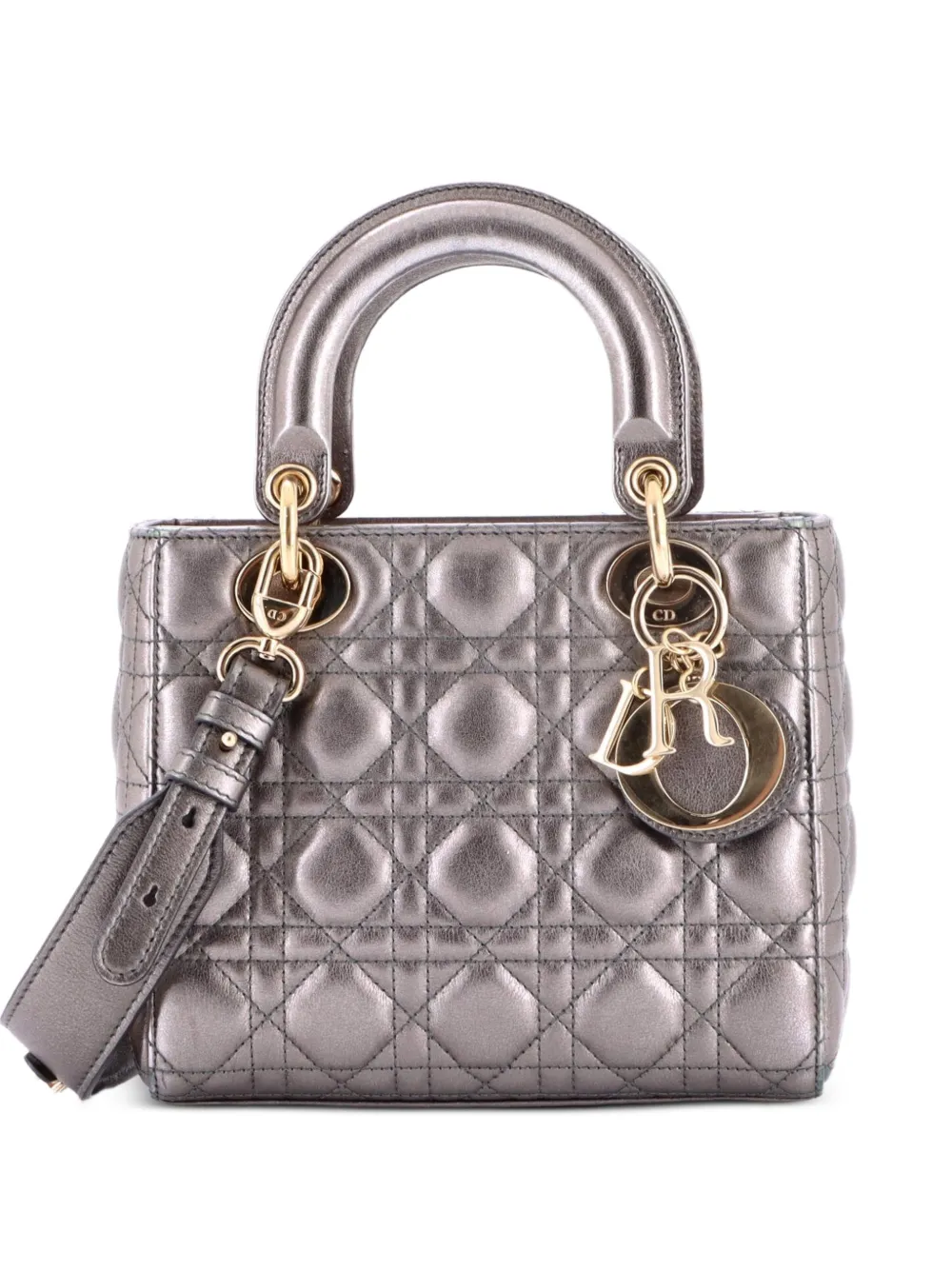 Christian Dior Pre-Owned My ABCDior Lady Dior Bag Metallic Cannage Quilt Leather shoulder bag