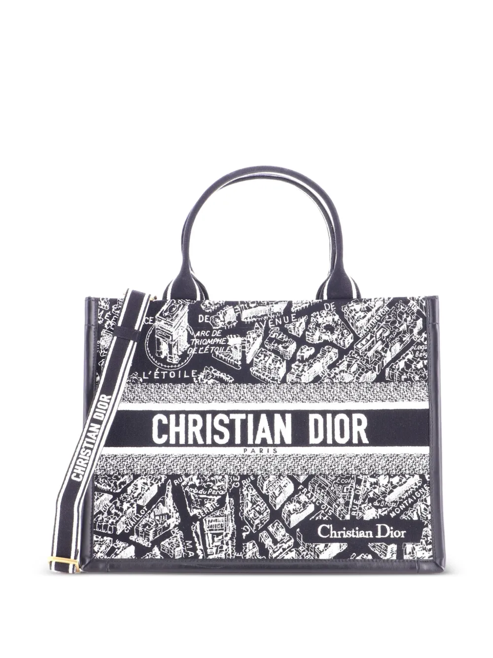 Christian Dior Pre-Owned Book with Strap Embroidered Canvas Medium tote bag - Black