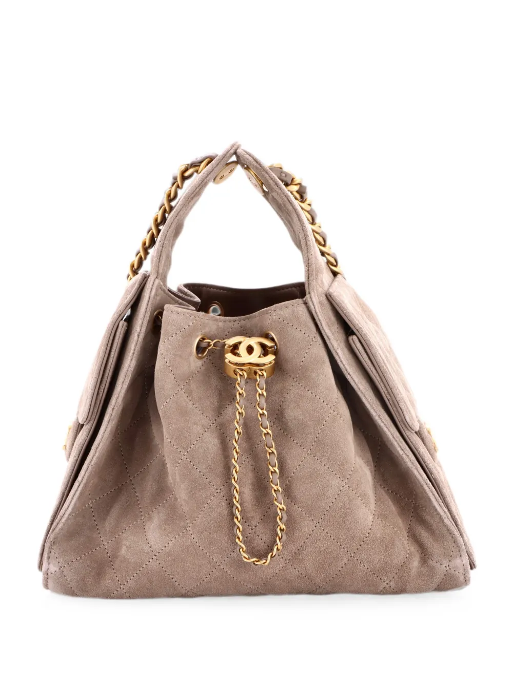 CHANEL Pre-Owned 25 Quilted Suede Small hobo bag - Brown