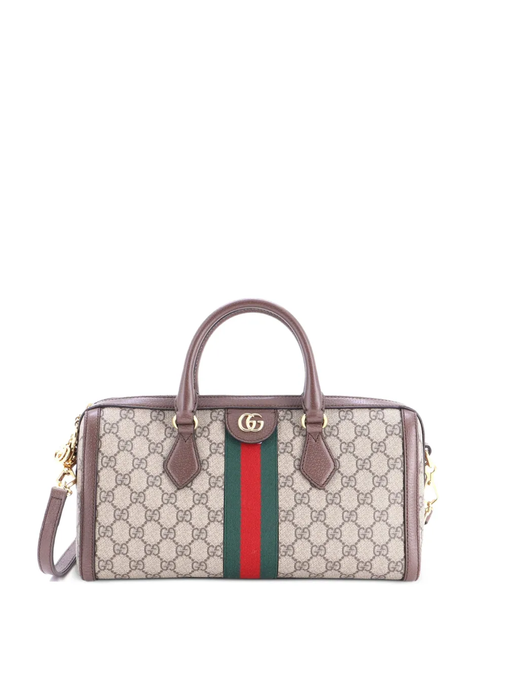 Gucci Pre-Owned Mittelgroße Ophidia Boston Tasche mit GG-Beschichtung - Braun