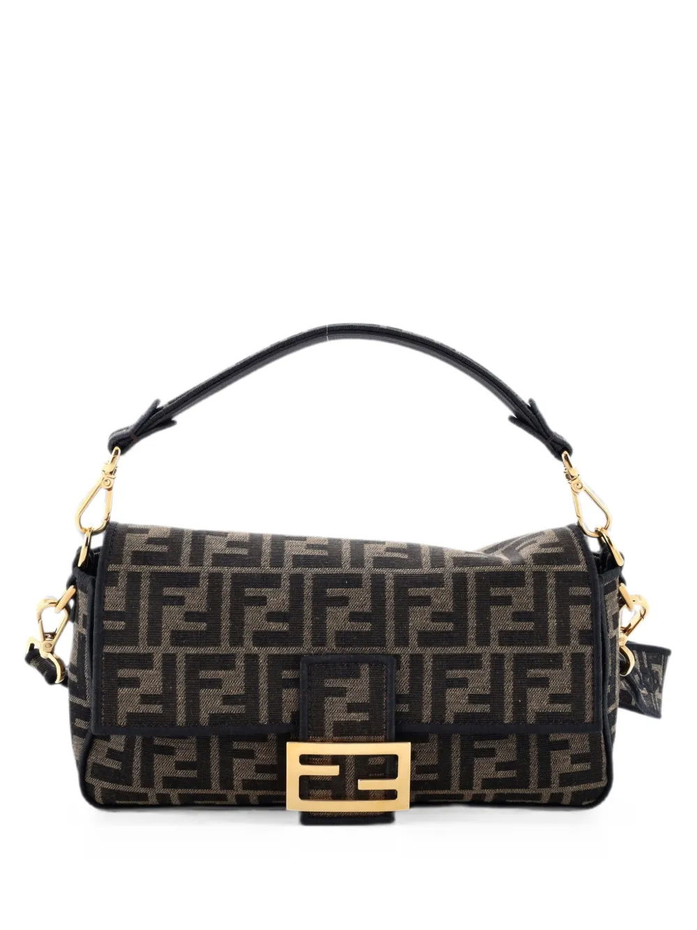 Fendi Pre-Owned Borsa a spalla Baguette NM media in tela con motivo Zucca - Marrone