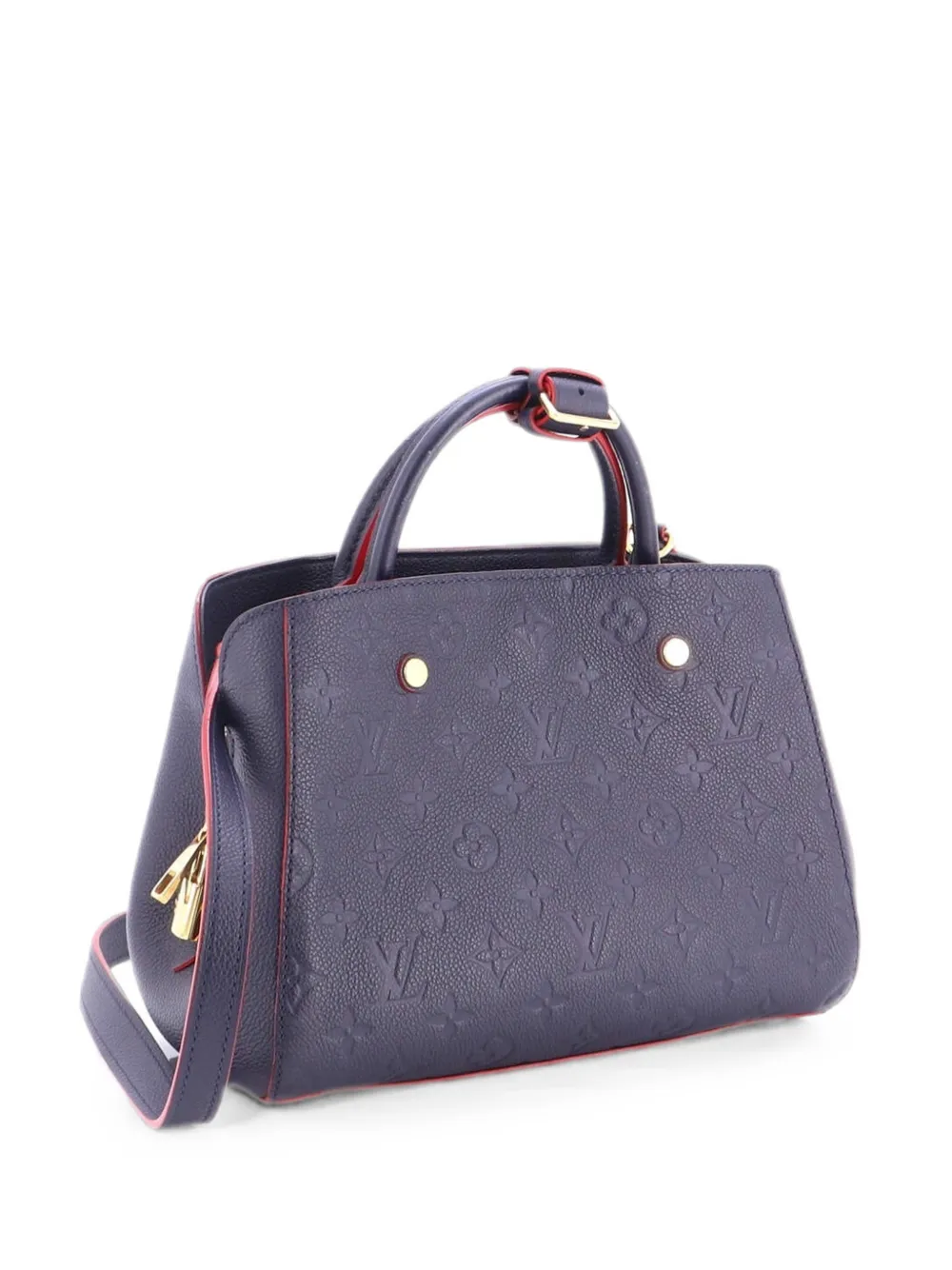Louis Vuitton Pre-Owned Borsa a mano Montaigne BB in pelle Empreinte con monogramma - Blu