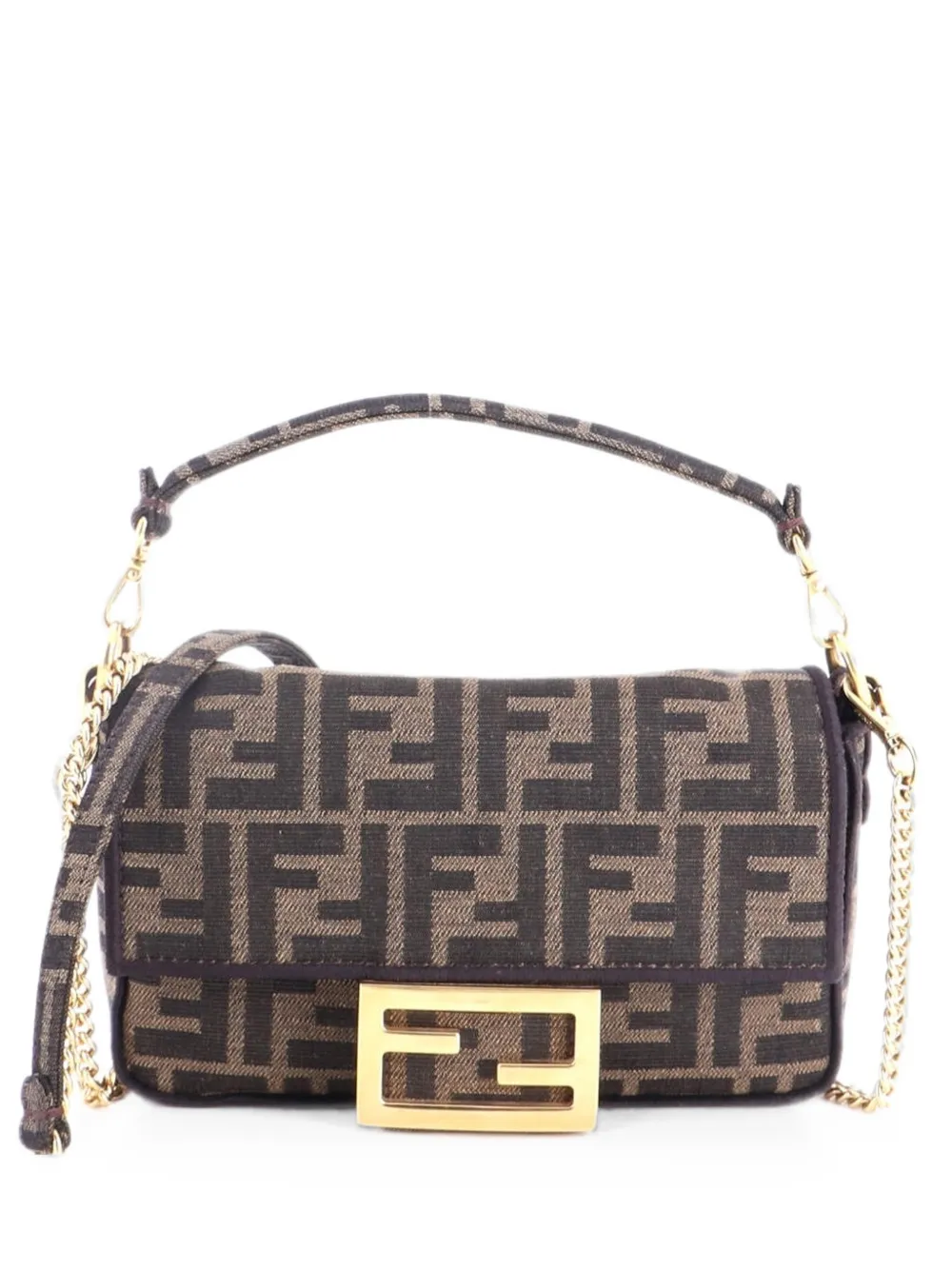 Fendi Pre-Owned Borsa a tracolla Baguette NM mini in tela con motivo Zucca - Marrone