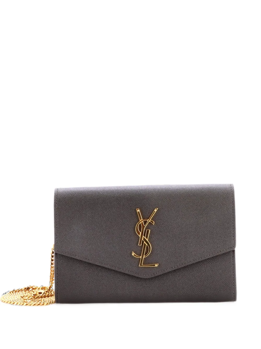 Saint Laurent Pre-Owned Borsa a tracolla Uptown in pelle con catena - Grigio