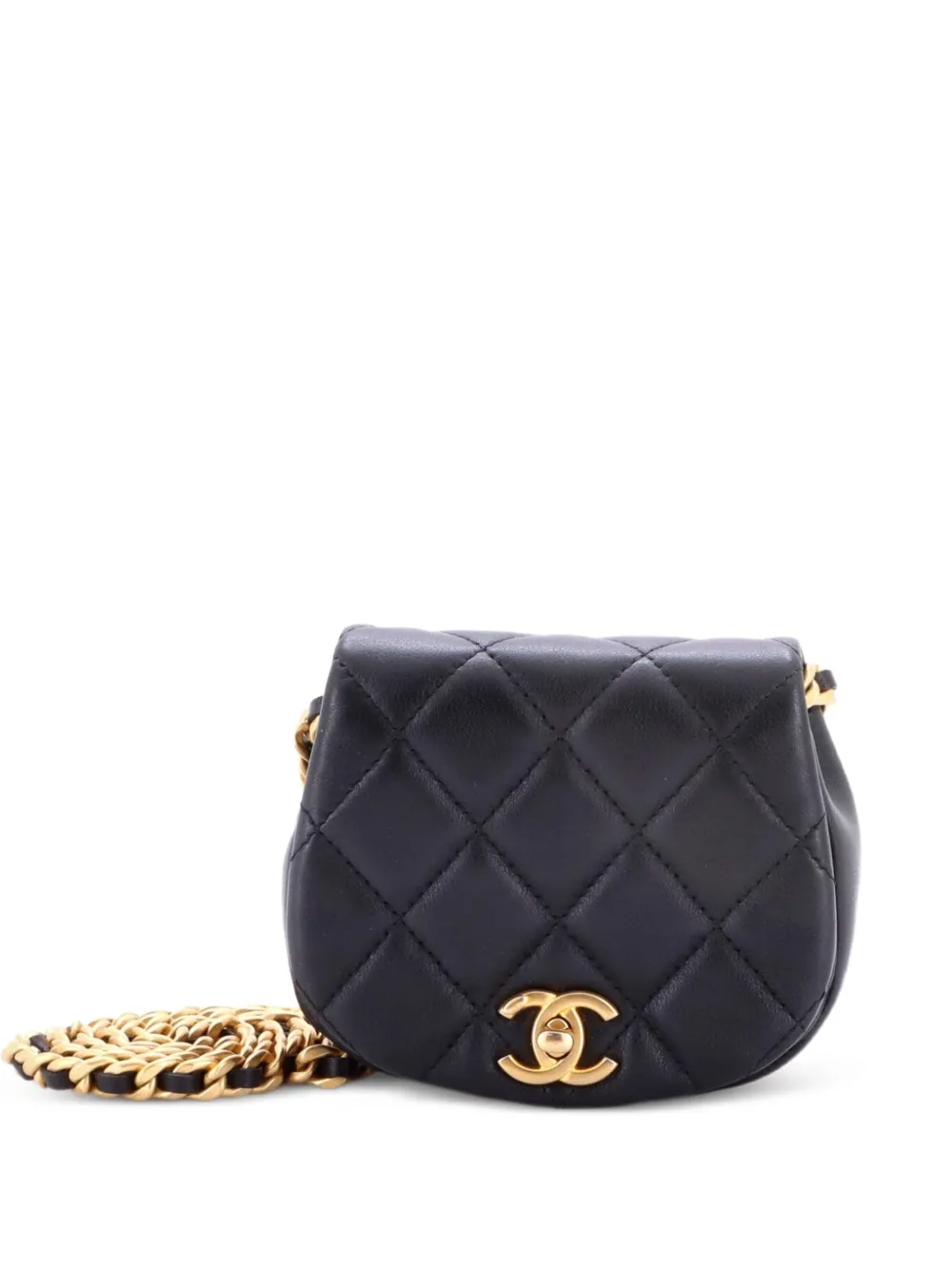 CHANEL Pre-Owned Coco Mail Clutch with Chain Quilted Calfskin Mini crossbody bag - Black