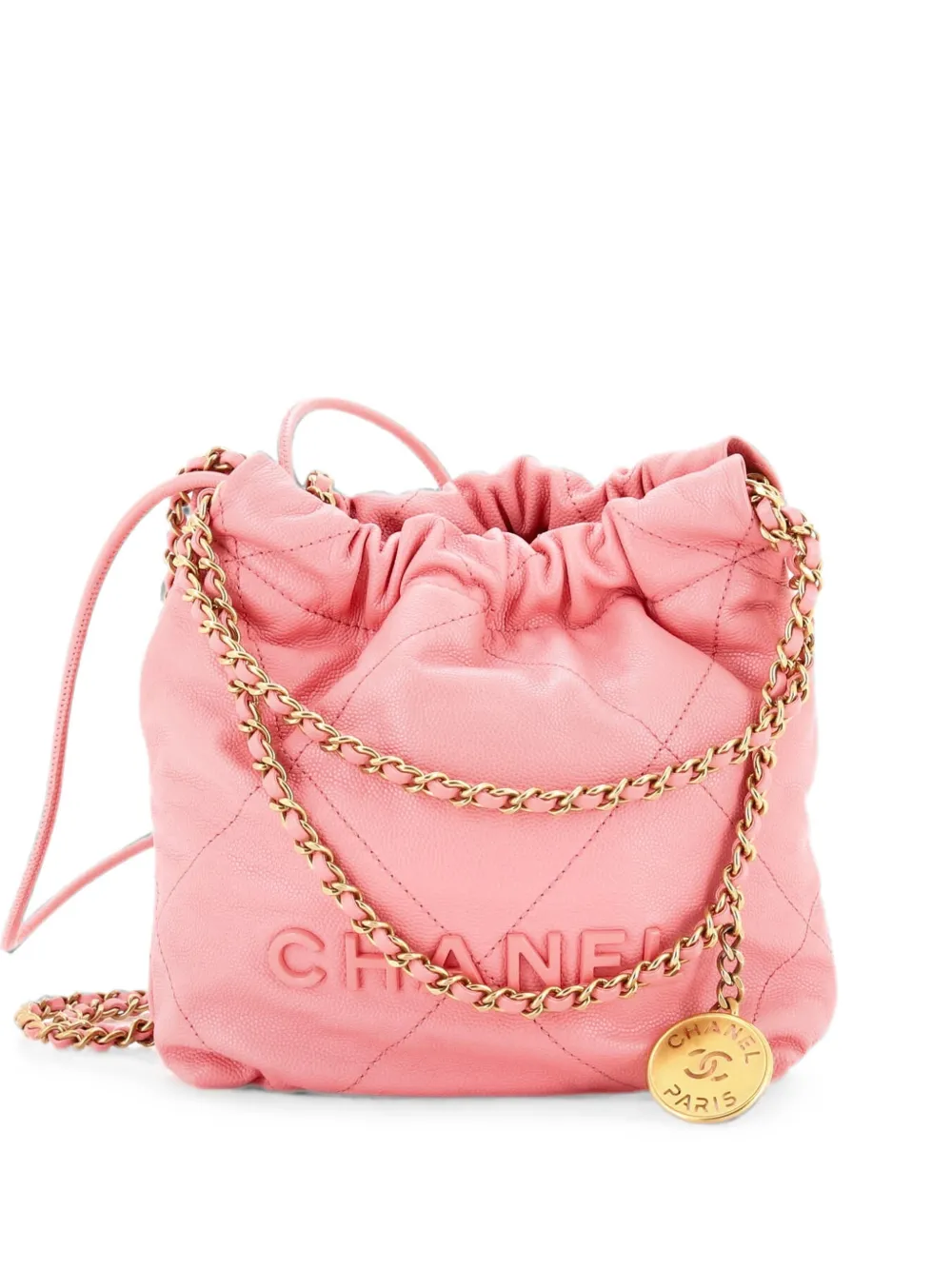 CHANEL Pre-Owned Borsa passepartout 22 mini in pelle Caviar - Rosa