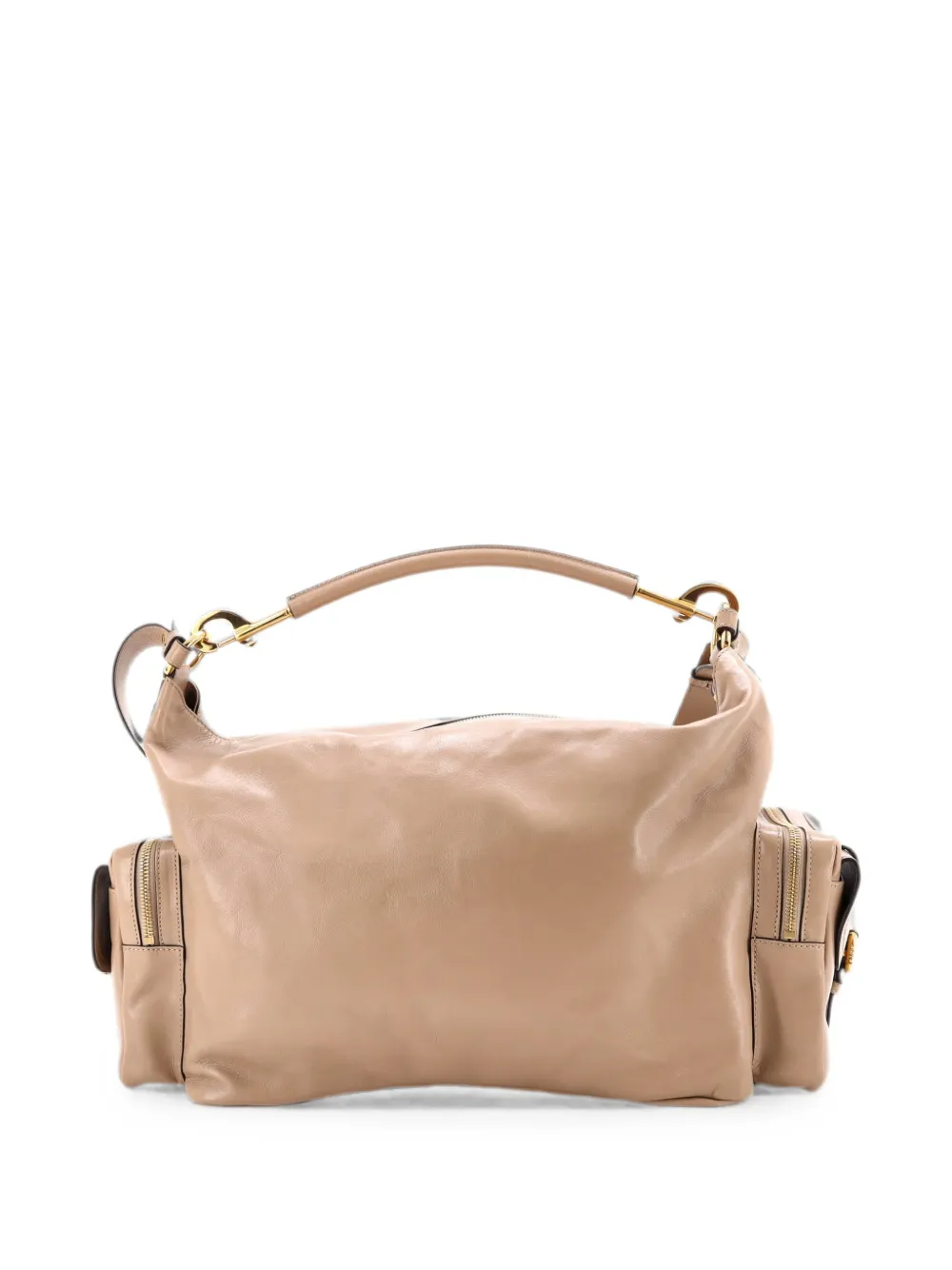 Pre-owned Chloé Camera Leather Large Shoulder Bag In Neutral