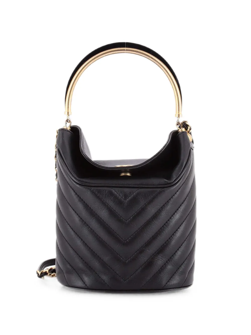 CHANEL Pre-Owned Borsa a secchiello Handle with Chic in pelle di agnello - Nero