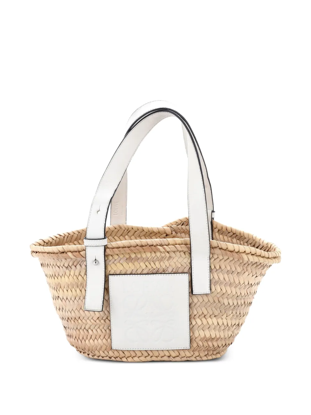 Loewe Pre-Owned Mittelgroßer Korbtasche aus Raffiabast - Weiß