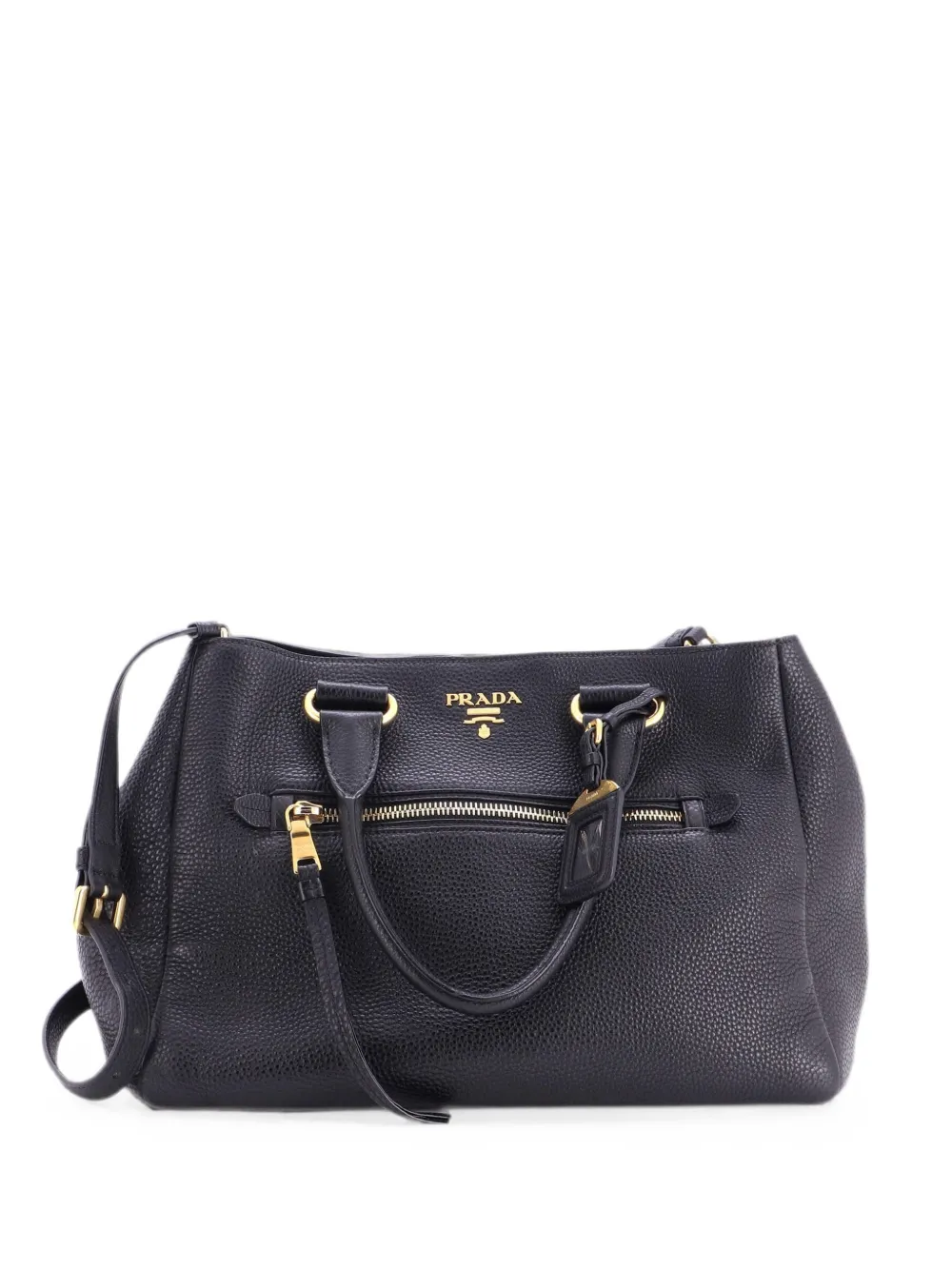 Prada Pre-Owned Borsa a spalla Phenix media convertibile in pelle di vitello - Nero