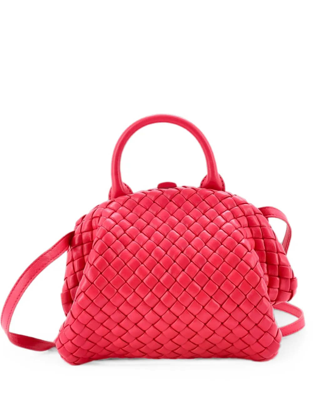 Bottega Veneta Pre-Owned Borsa a tracolla mini in nappa imbottita con design Intrecciato e manico - Rosa