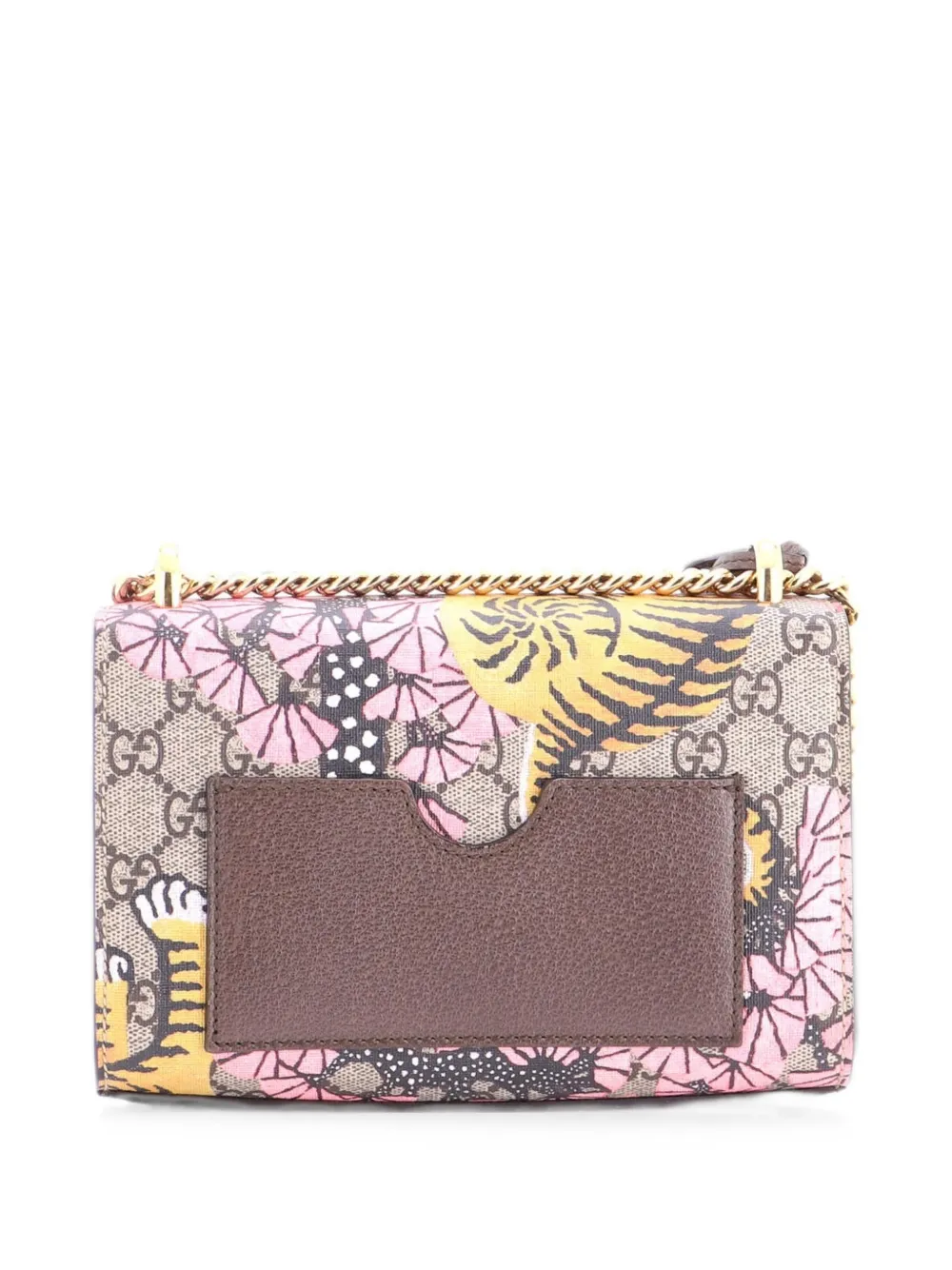 Gucci Pre-Owned Borsa a spalla Padlock piccola in tela cerata GG con stampa - Marrone