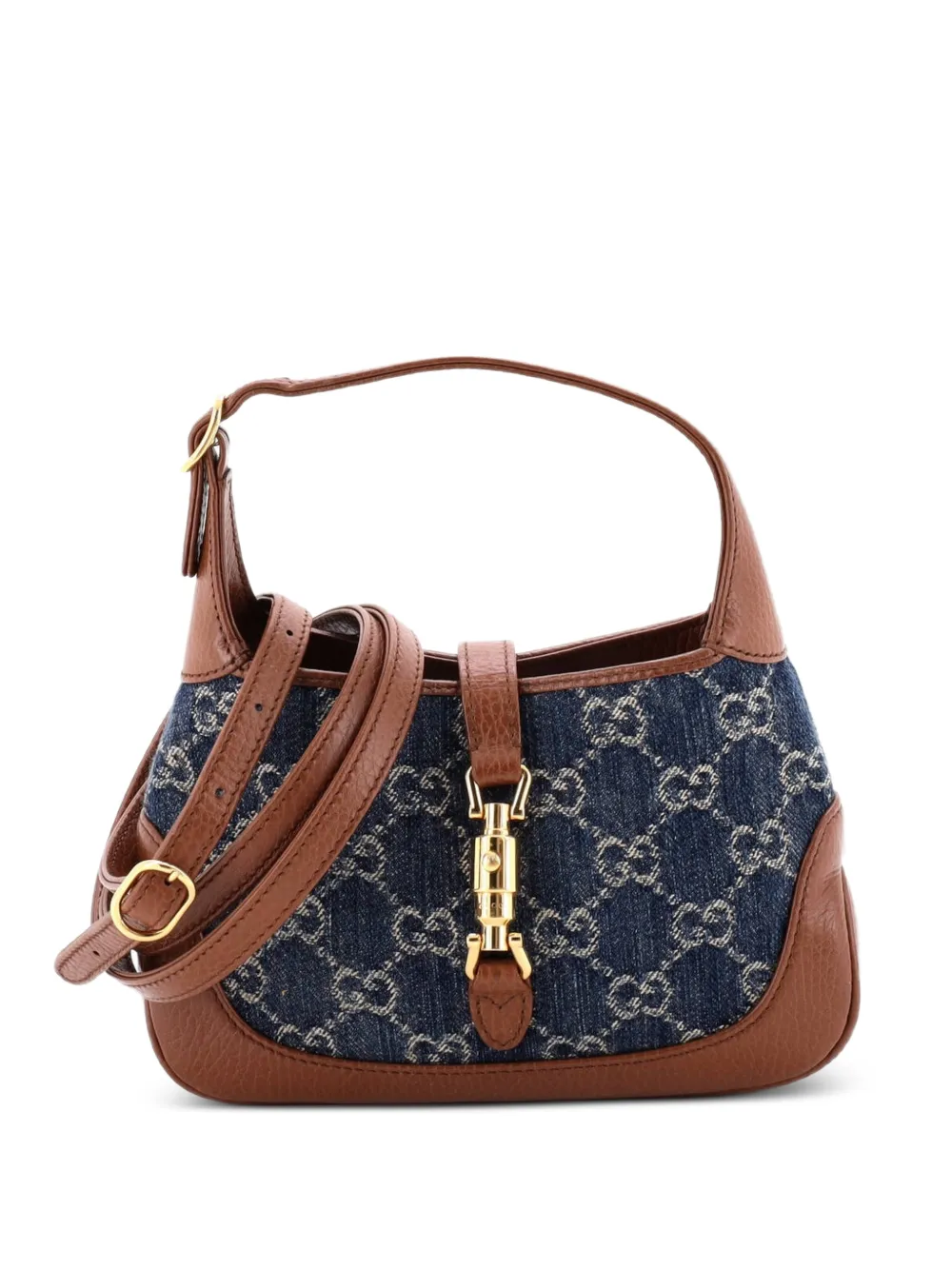 Gucci Pre-Owned Borsa a tracolla Jackie 1961 mini in denim - Blu
