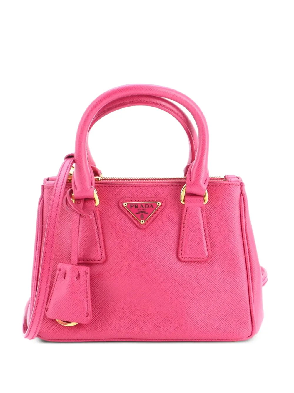 Prada Pre-Owned Galleria Double Zip Tote Saffiano Leather Mini crossbody bag - Pink