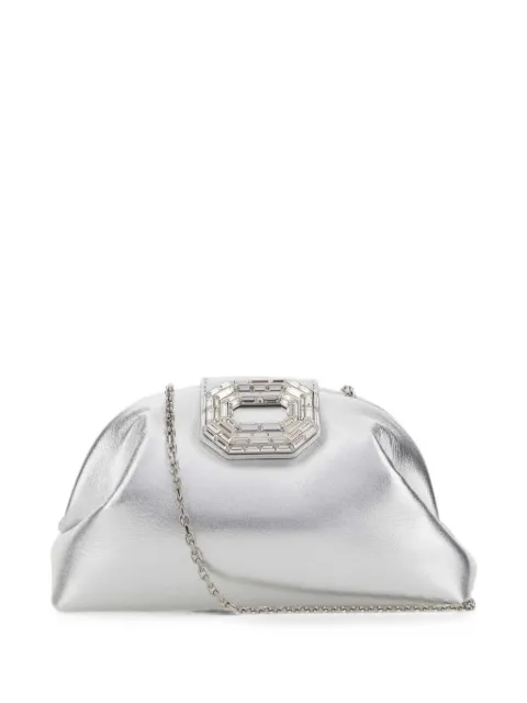 Amina Muaddi Camelia crystal-embellished clutch bag