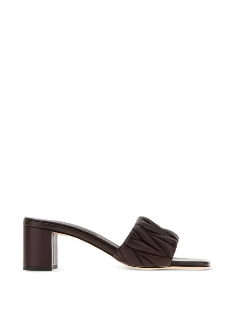 Miu Miu Matelassé nappa leather slides