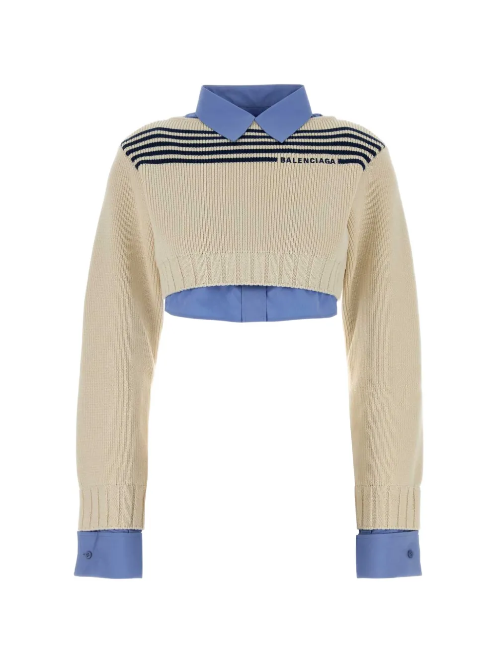 Balenciaga striped layered-effect sweater - Toni neutri