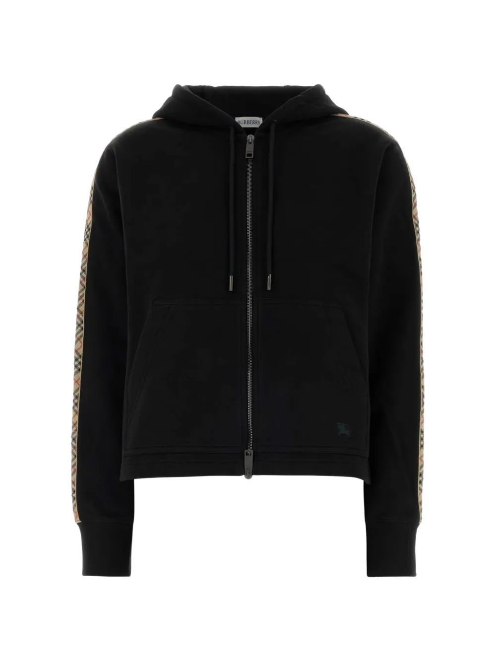 Burberry Check-stripe zip-up hoodie - Schwarz