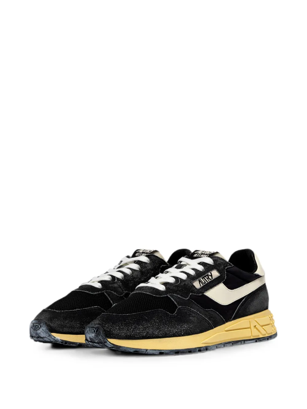 Autry Reelwind sneakers met suède vlak Zwart